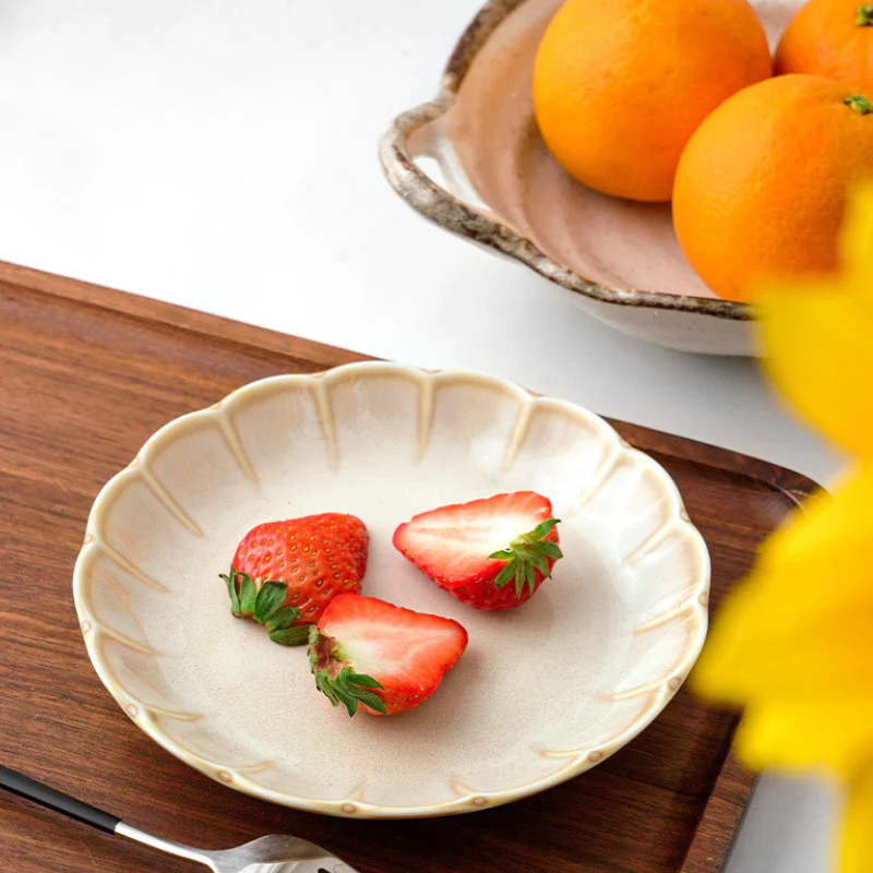 Mino Ware Retro Sweet White Glaze Plate - Image 11