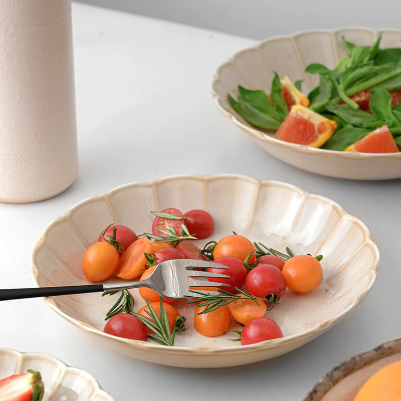 Mino Ware Retro Sweet White Glaze Plate - Image 9