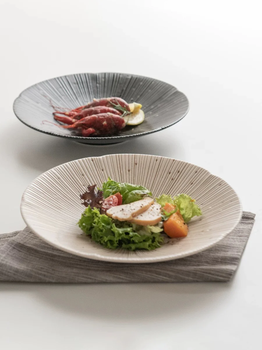 Mino Ware Thousand-Stripes Handcrafted Ceramic Plate - Image 5