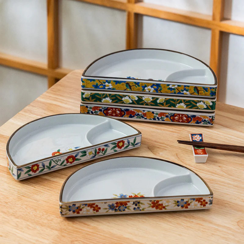 Mino Ware Usuyama Half-Moon Divided Plate - Image 3