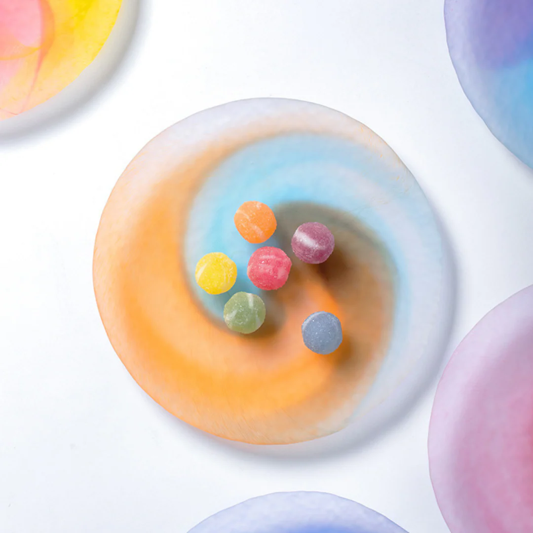 Mizuno Glass Handcrafted Candy-Colored Monet Impression Glass Plate Gift Set - Image 3