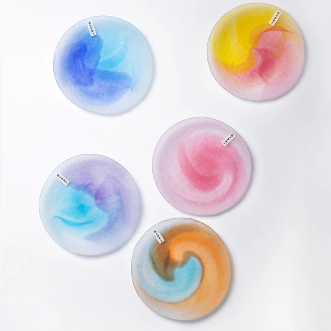 Mizuno Glass Handcrafted Candy-Colored Monet Impression Glass Plate Gift Set - Image 4