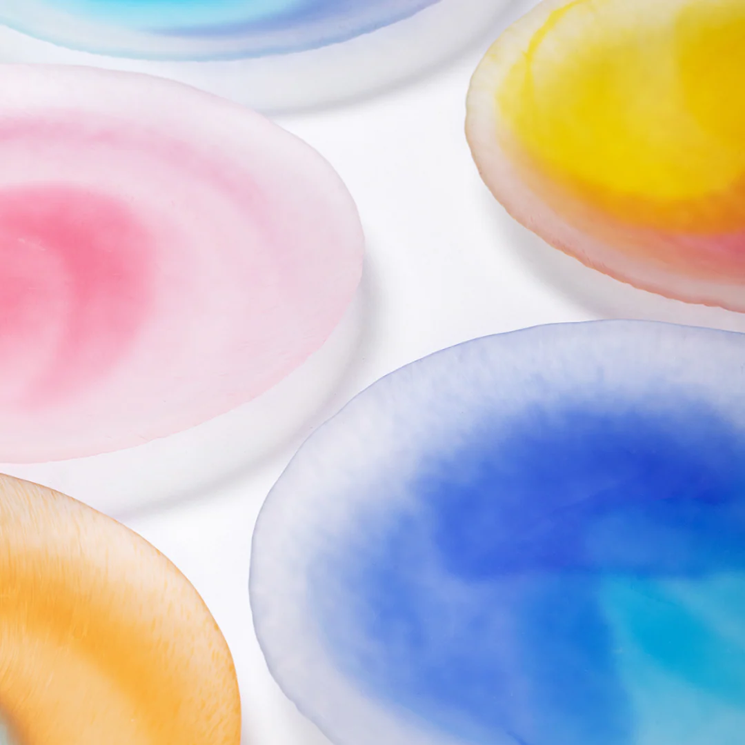 Mizuno Glass Handcrafted Candy-Colored Monet Impression Glass Plate Gift Set - Image 7