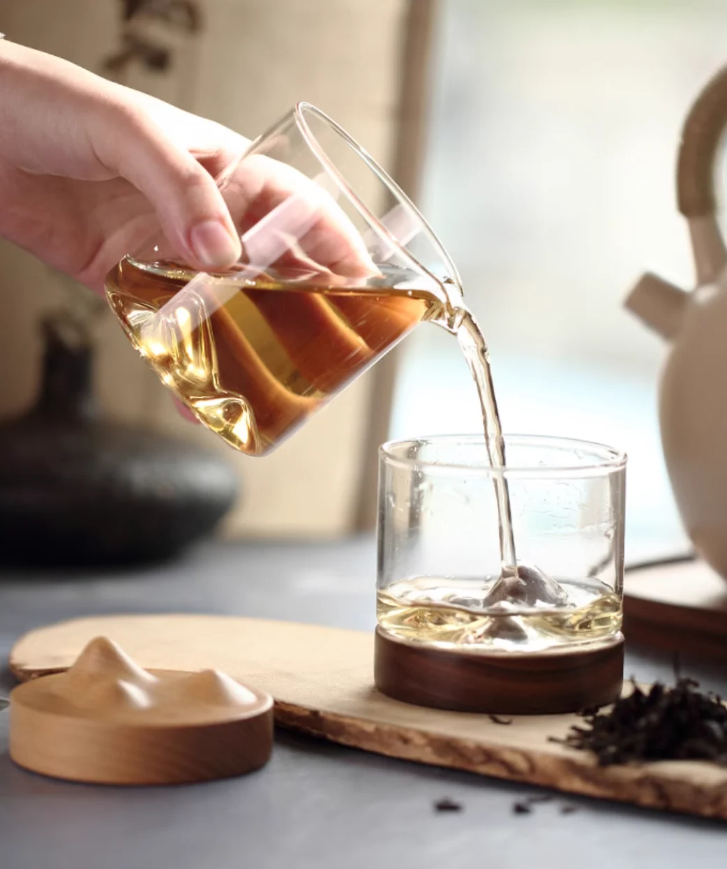 Mokushou Mountain Range Glass Tea Cup - Image 9