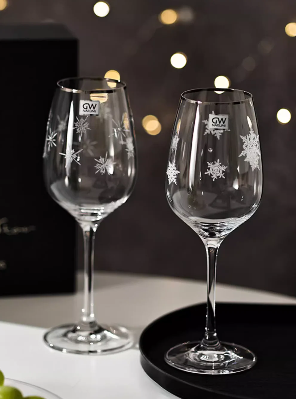 Narumi Snowflake Star Crystal Wine Glass Gift Set - Image 4