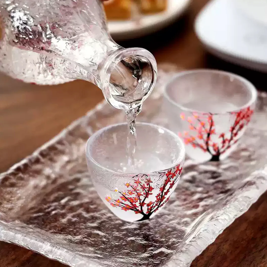 Sakura Kaku Cherry Blossom Mist Sake Set - Image 3