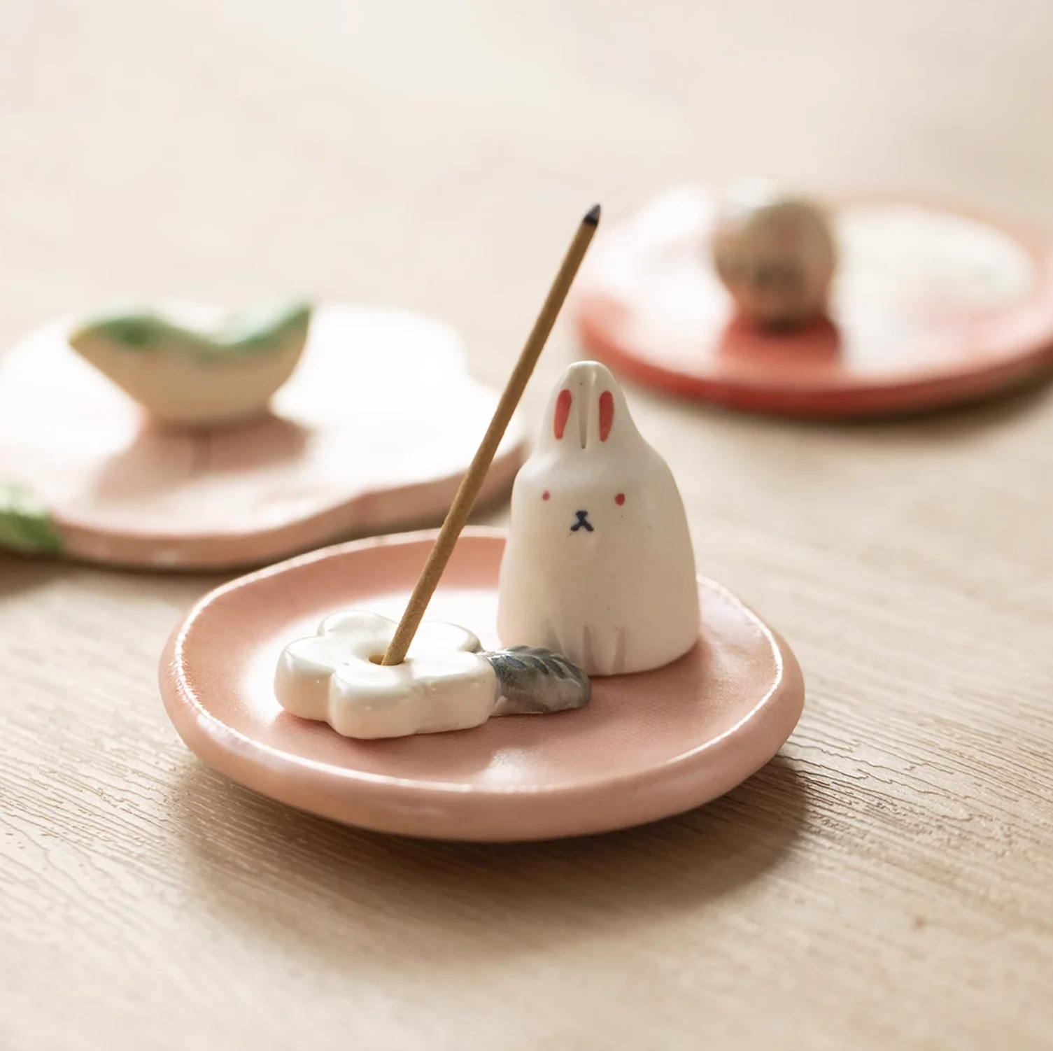 Seto Ware Daruma Handmade Clay Incense Holder - Image 4