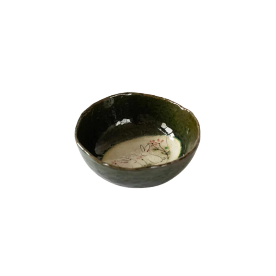 Seto Ware Hand-Painted Cute Rabbit Snack Bowl - Image 15