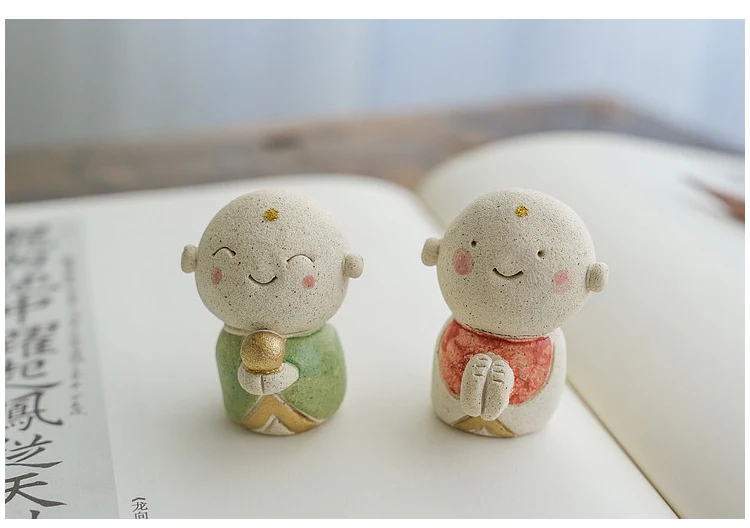 Seto Ware Handcrafted Jizo Bodhisattva – Zen-Inspired Desk Decoration - Image 7