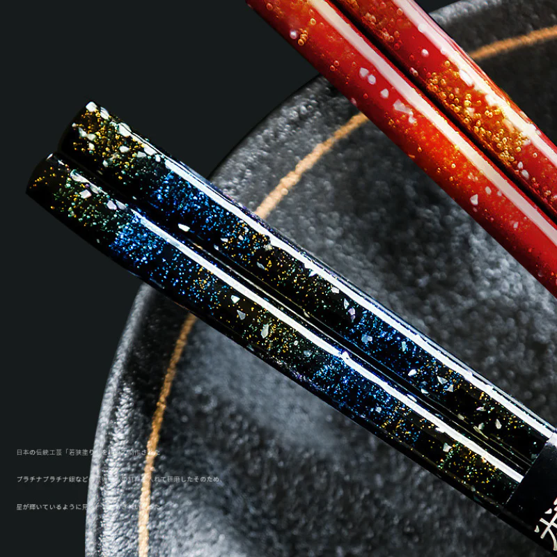 Sunlife Hand-Printed Lacquer Galaxy Chopsticks Gift Set - Image 4