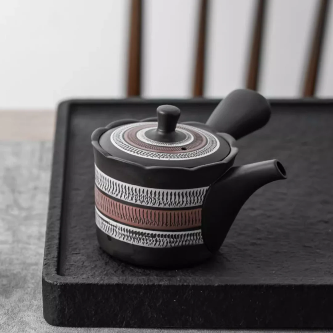 Tokoname Ware Hand-Carved Misty Rain Teapot - Image 4