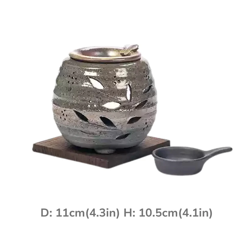 Tokoname Ware Shiryugama Chakoro Tea Incense Burner - Image 11
