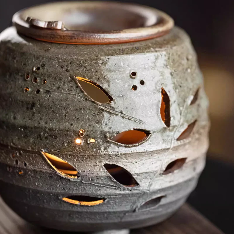 Tokoname Ware Shiryugama Chakoro Tea Incense Burner - Image 9