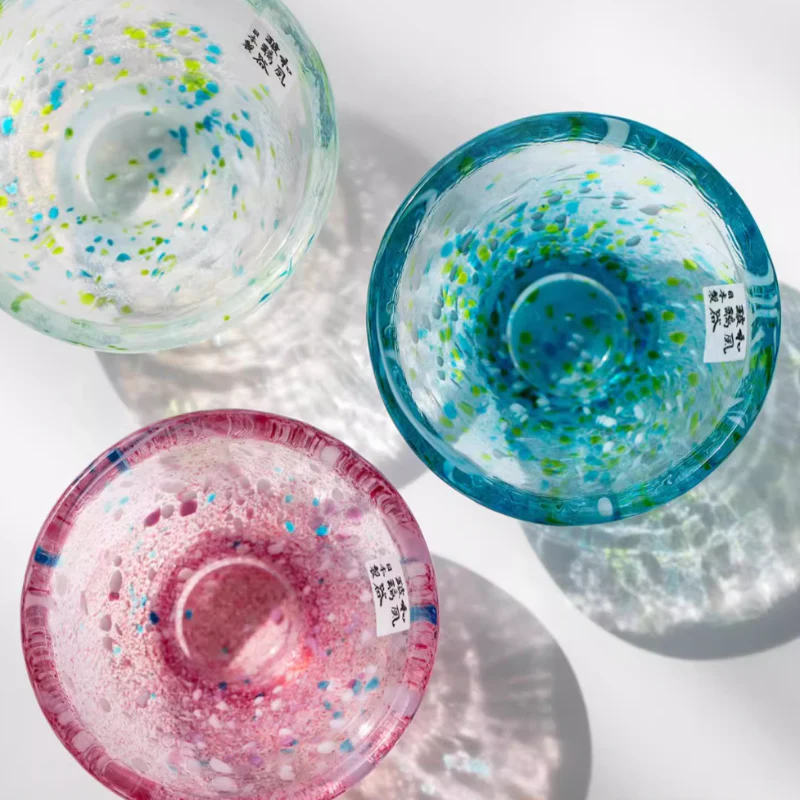 Toyo-Sasaki Colored Glass Sake Cups Housewarming Gift - Image 13