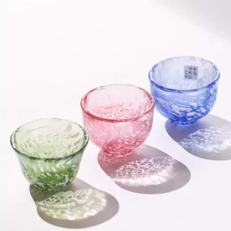 Toyo-Sasaki Colored Glass Sake Cups Housewarming Gift - Image 14