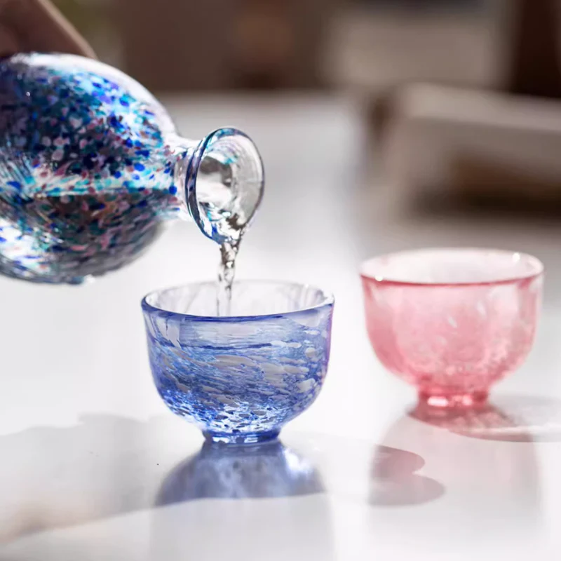 Toyo-Sasaki Colored Glass Sake Cups Housewarming Gift - Image 6