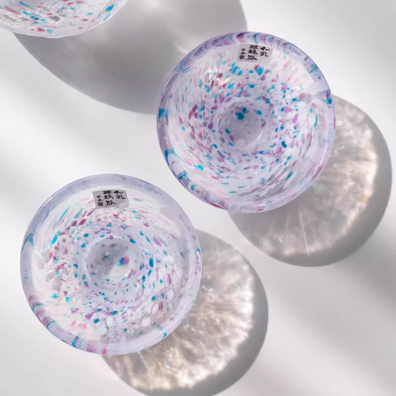 Toyo-Sasaki Colored Glass Sake Cups Housewarming Gift - Image 9