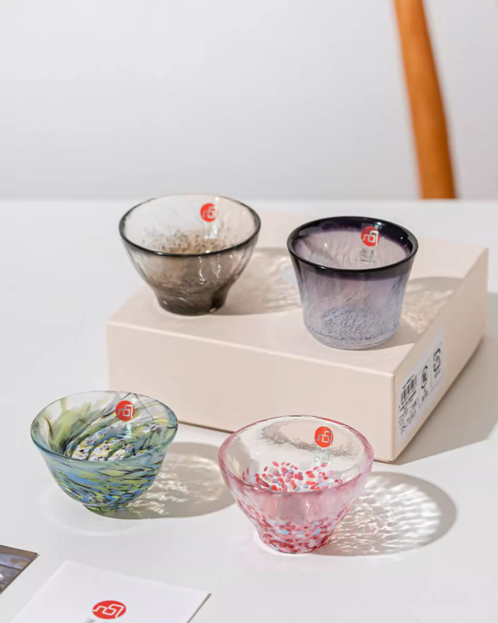 Tsugaru Vidro Handcrafted Colorful Glass Sake Cup Set - Image 14