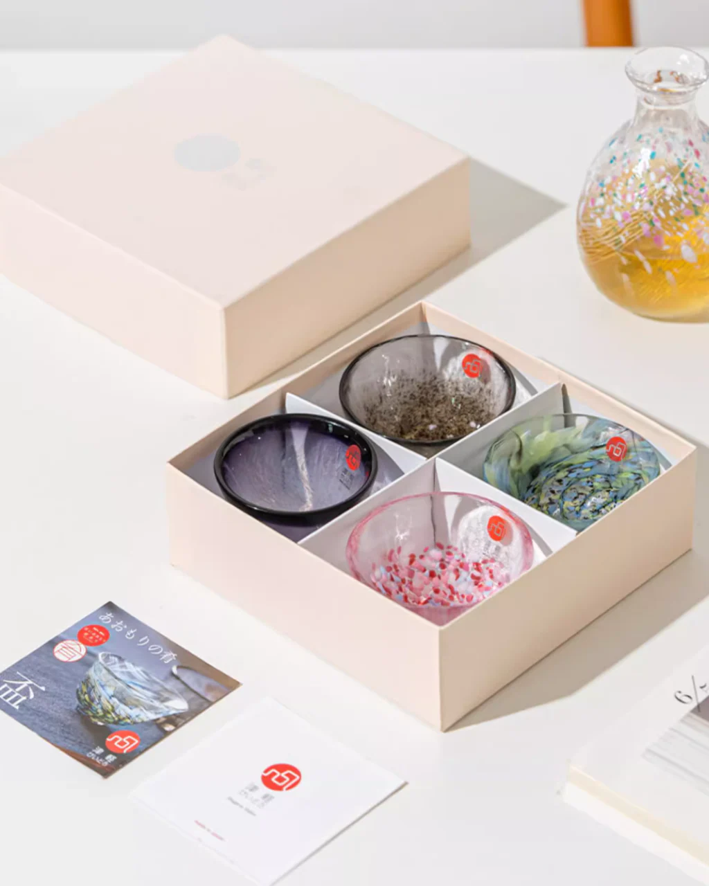 Tsugaru Vidro Handcrafted Colorful Glass Sake Cup Set - Image 2