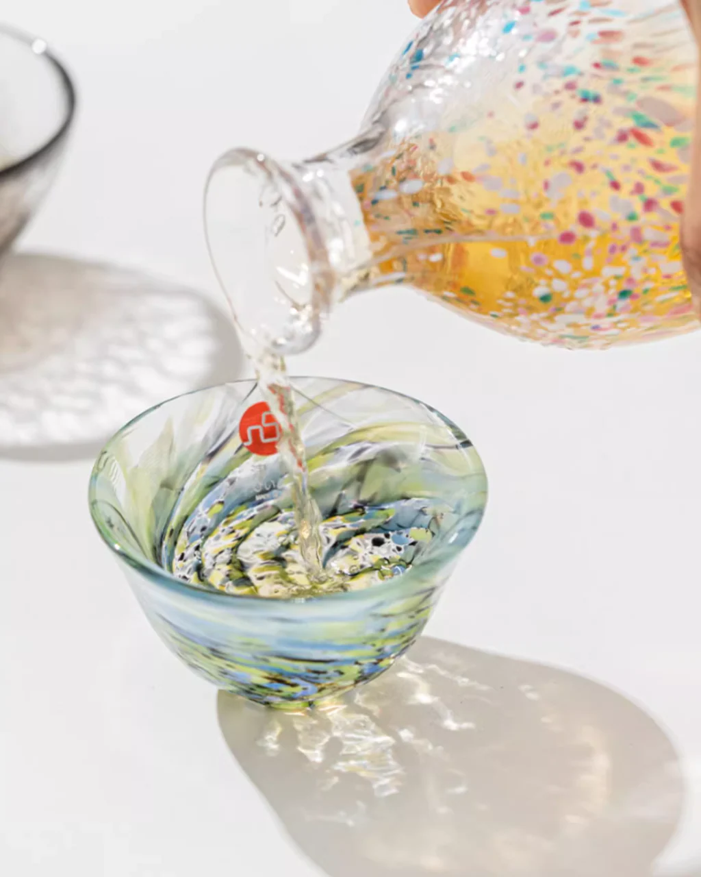 Tsugaru Vidro Handcrafted Colorful Glass Sake Cup Set - Image 4