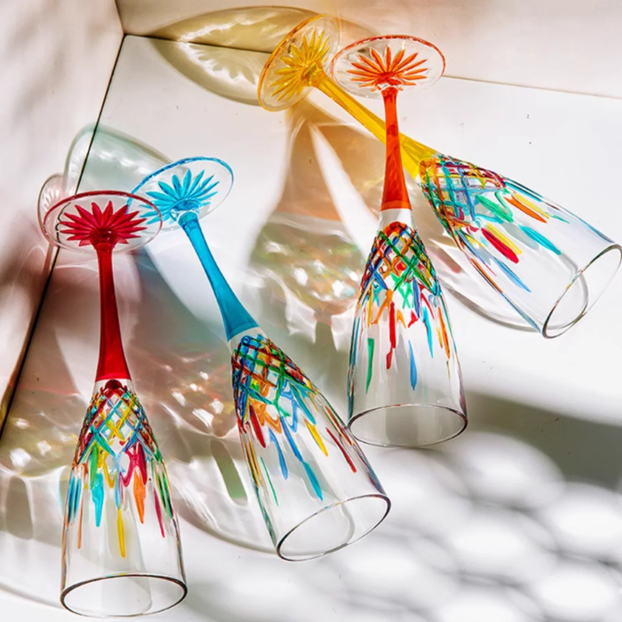 ZECCHIN Murano Colored Crystal Champagne Glass - Image 3