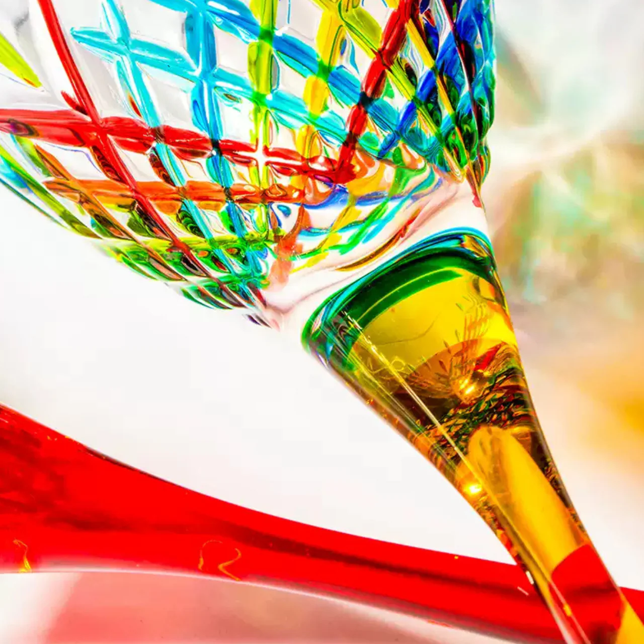 ZECCHIN Murano Colored Crystal Champagne Glass - Image 9