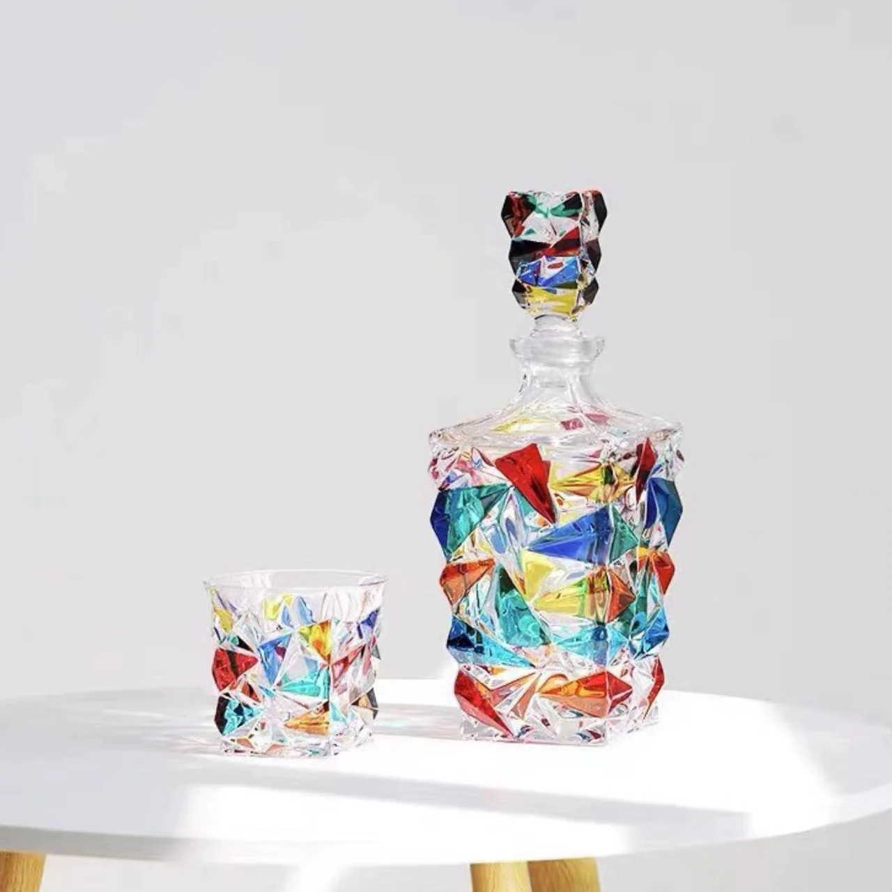 ZECCHIN Murano Colored Crystal Glass Decanter Set - Image 7