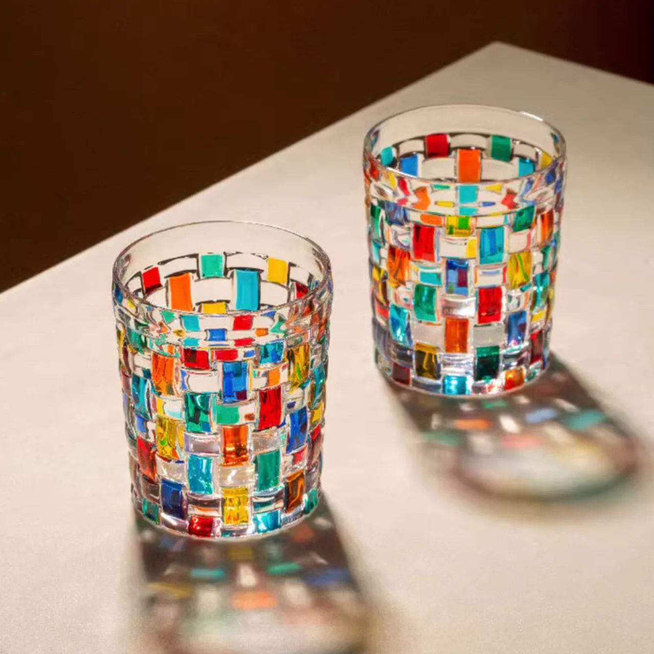 ZECCHIN Woven Multicolor Crystal Whiskey Glass - Image 2