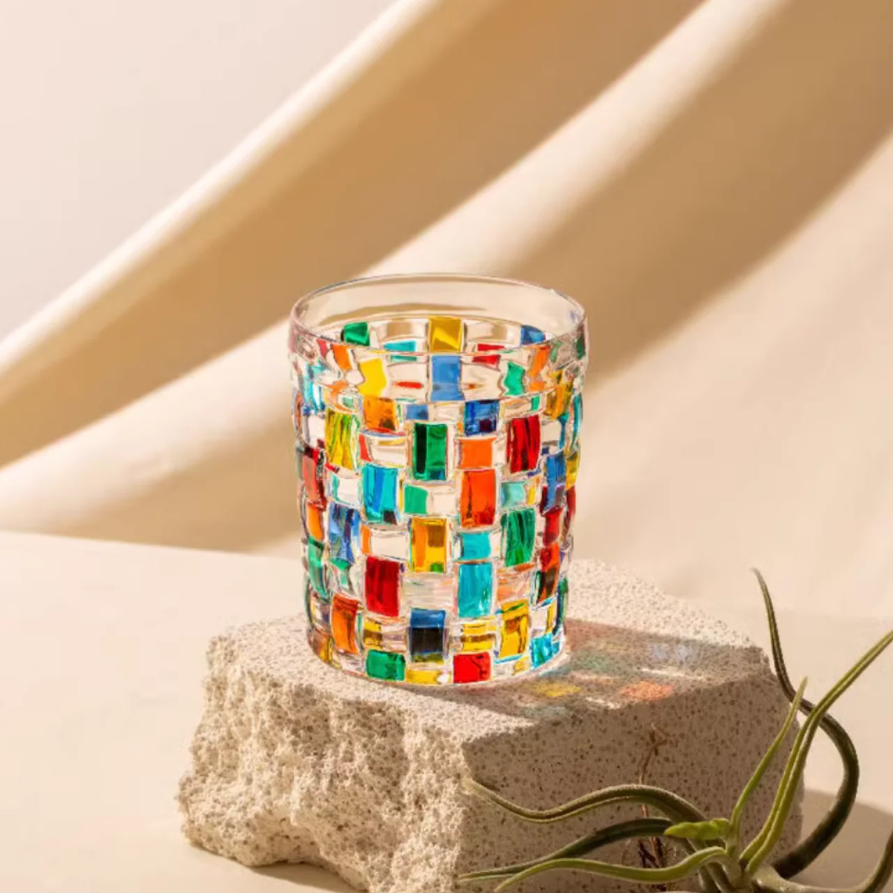ZECCHIN Woven Multicolor Crystal Whiskey Glass - Image 3